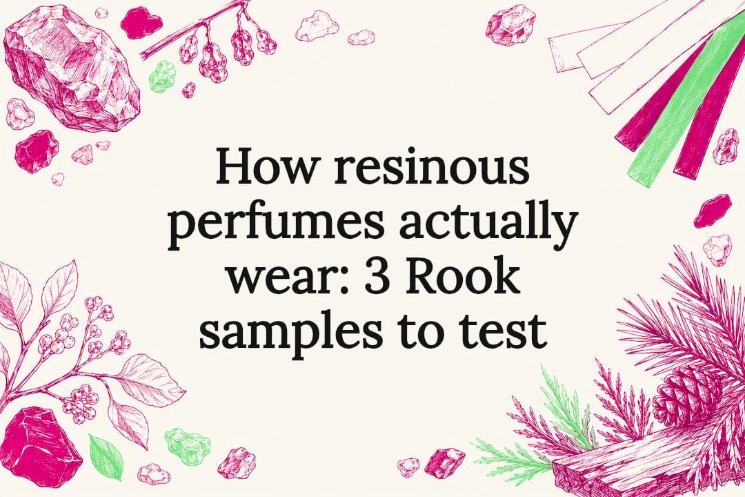 Resinous perfume title card illustration