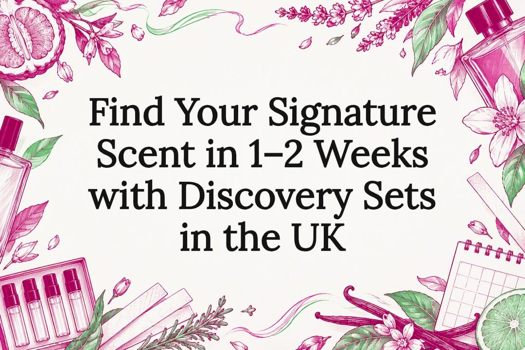 Decorative signature scent discovery title card