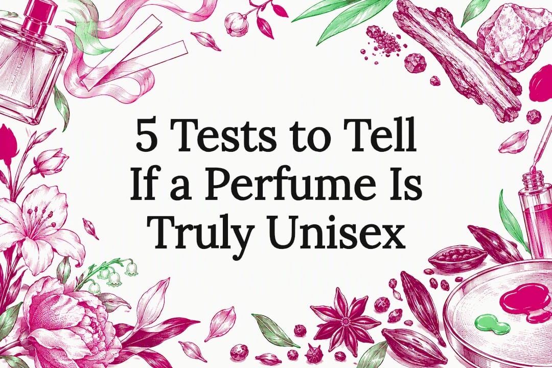 Decorative unisex perfume title card