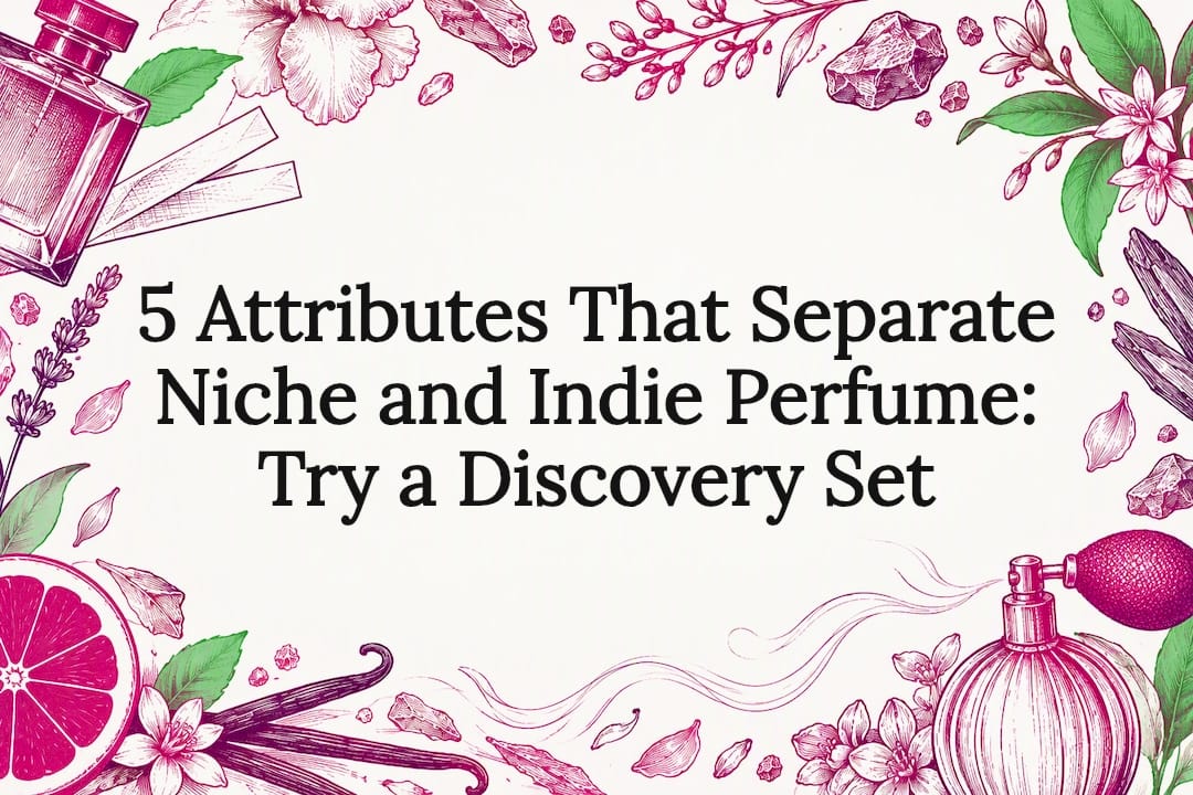 Perfume-inspired sketch framing the article title
