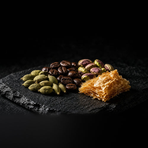 Baklava Musk notes: cardamom, coffee beans, pistachio and syrup-soaked filo