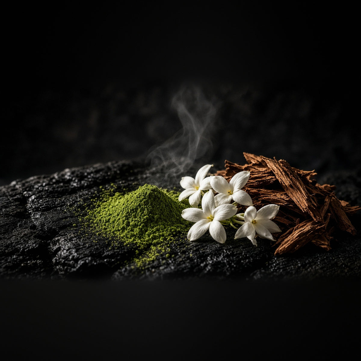Origami Eau de Parfum by Rook Perfumes featuring smoky matcha and cedar notes in a sleek perfume bottle.