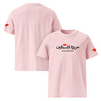 White unisex T-shirt featuring a watermelon graphic and "Free Palestine" text by Rook Perfumes London.